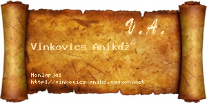 Vinkovics Anikó névjegykártya