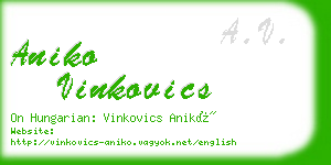 aniko vinkovics business card